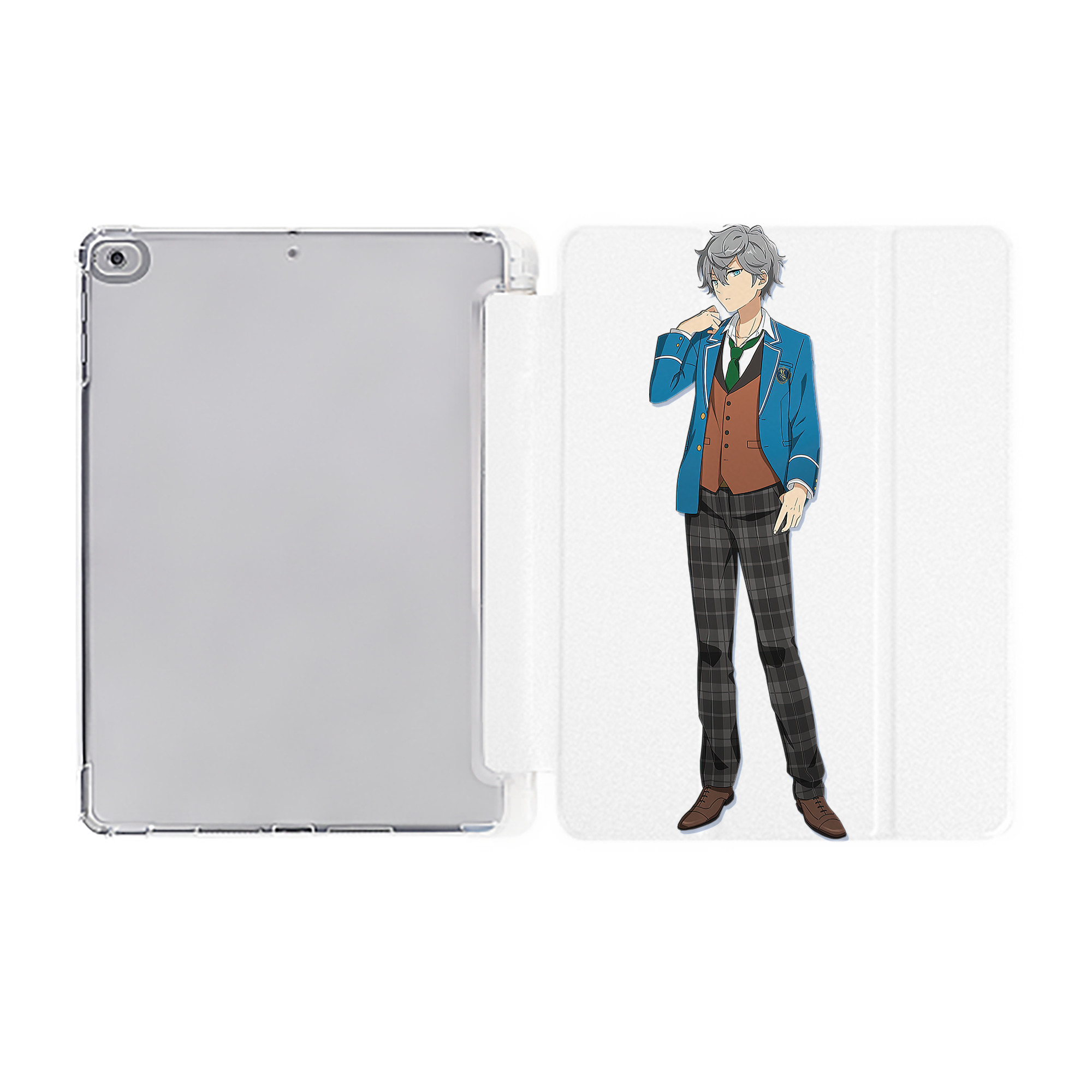 あんさんぶるスターズ! Ensemble Stars IPad ケース ペン収納付き 三つ折りスタンド PUレザー×シリコン 対応機種9.5/10.5/10.9インチ